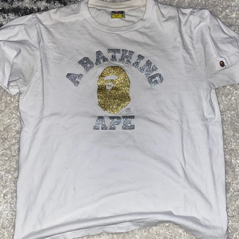 “Glitter” BAPE tee sz medium
